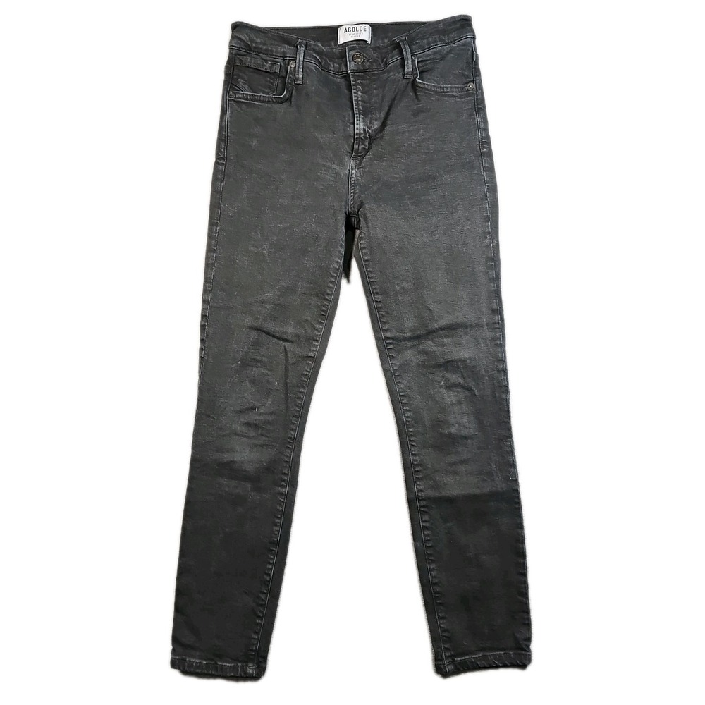 AGOLDE Women's Jeans 28 (28x26) Black Sophie High-Rise Skinny Crop Denim